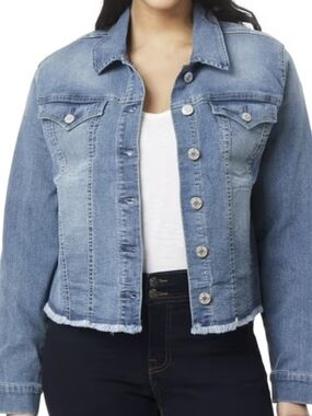 Angels Light Blue Denim Jacket Label Detail Size S Strech